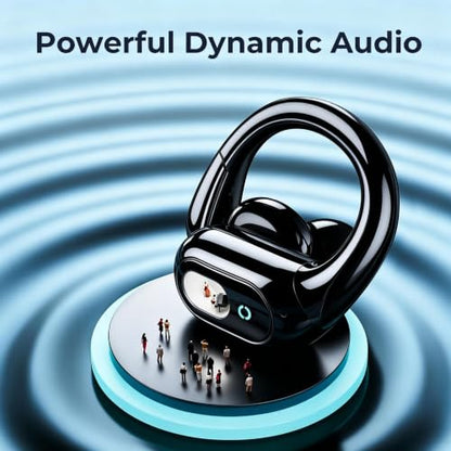 occiam Active Noise Cancelling Earbuds Wireless Bluetooth Headphones Ear Buds 90Hrs Playback Stereo Bass Earphones with Mic Over-Ear Hooks IPX7 Waterproof Headset for Work Sports (Glossy Black) | Ear Buds 90Hrs Playback Stereo Bass Earphones with Mic Over