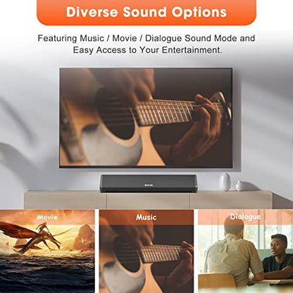 Bestisan Sound Bars for TV, 16'/50W Small Soundbar for TV, Sound Bar with Depths Sound Enhanced/DSP/Bass+/3EQ, Surround Sound Speakers for TV Works with HDMI ARC/CEC,Optical/BT/PC …