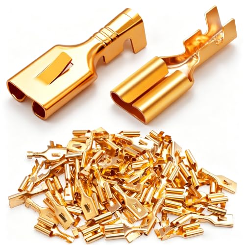 Twidec/100PCS 7.8mm Female Spade Connector Quick Splice Crimp Terminals Non Insulated Wire Connector for Electrical Wiring Relay Car Audio Speaker N-005-7.8-F - size: 7.8mm Female