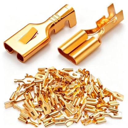 Twidec/100PCS 7.8mm Female Spade Connector Quick Splice Crimp Terminals Non Insulated Wire Connector for Electrical Wiring Relay Car Audio Speaker N-005-7.8-F - size: 7.8mm Female