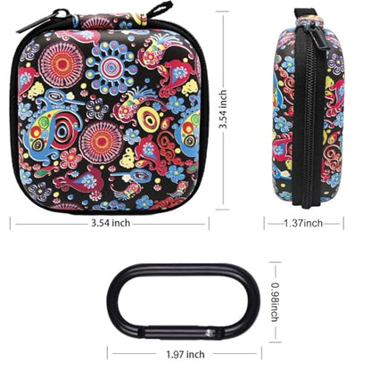Earbud Case,Headphone Organizer Earbud Storage Bag, Hard EVA Shockproof Cover Carrying Case with Carabiner Clip Compatible with AirPods 4 AirPods Pro 2nd /3/2/1 Bose Galaxy (Jellyfish)