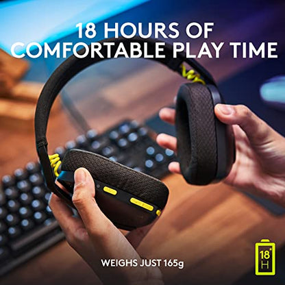 Logitech G435 Lightspeed Wireless Gaming Headset - Black | Lightweight over-ear headphones, built-in mics, 18h battery, Dolby Atmos, PC, PS4, PS5, Nintendo Switch/Switch 2, Mobile