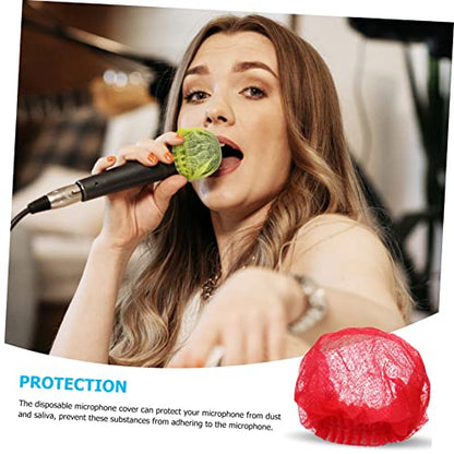 BESPORTBLE 100Pcs Disposable Non Woven Microphone Covers for Ktv Events Odor Windproof Mic Shield Protection Breathable Portable Design for Clean Singing