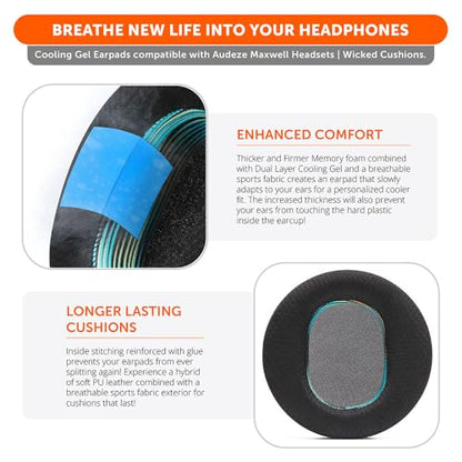 WC Freeze Maxwell Gen 1 - Cooling Gel Earpads for Audeze Maxwell 1 | Made by Wicked Cushions | Elevate Comfort, Durability, Thickness & Sound Isolation for Gaming | The Simulation - color: The Simulation