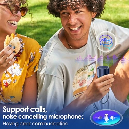 Small Bluetooth Speaker with Lights, Mini Speakers with BT5.4, Stereo Sound | 12H Battery Life, Metal Cover,TWS Pairing, Wireless Speaker with RGB Lights for Home/Travel/Outdoor/Car/Beach by Music Lovers - color: Blue
