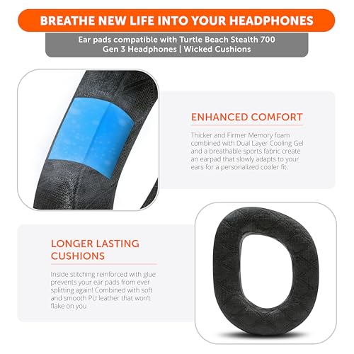 WC Freeze V2 Stealth 700 Gen 3 - Earpads for Turtle Beach Stealth 700 Gen 3 - color: Black