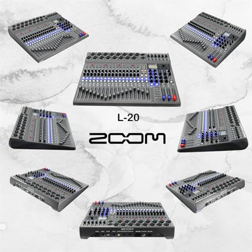 Zoom LiveTrak L-20 20 Input Digital Mixer and Multitrack Recorder Bundle with Carrying Bag, Bluetooth adapter, 2X XLR Cable 10ft