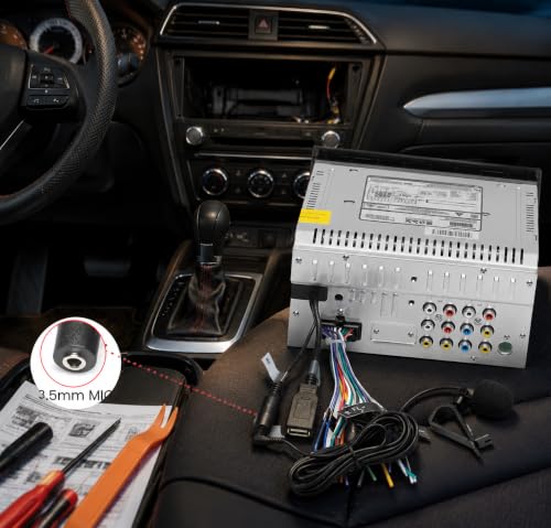 Car Microphone 3.5mm, Car Stereo Radio Mic Replacement Compatible with Pioneer Kenwood Boss JVC Sony Jensen Alpine, Stereo Vehicle Head Unit Enabled Audio GPS DVD-Car External Mic Replacement