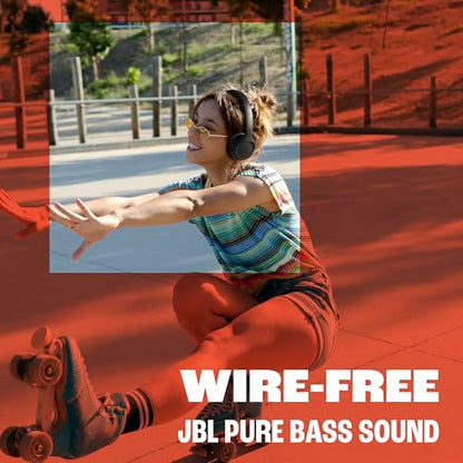 JBL Tune 530BT - Wireless on-Ear Bluetooth 6.0 Headphones with Powerful Pure Bass Sound, 2 beamforming mics for Perfect with Expo Gear Over-Ear Weather-Resistant Protective Hard-Shell - color: Black