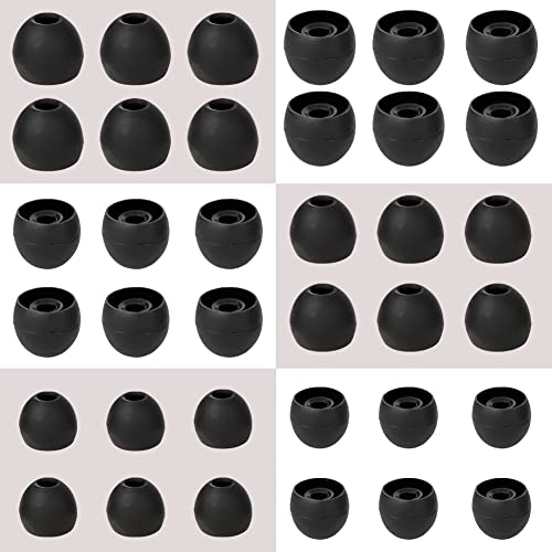 18 Pairs Silicone Earbud Tips Replacement Ear Tips Earbuds Cap for in- Ear Headphones Eartips (Inner Hole from 3.8mm-5.5mm Earphones) Earbud Replacement Tips Ear Buds Tips S M L,Black - color: Black