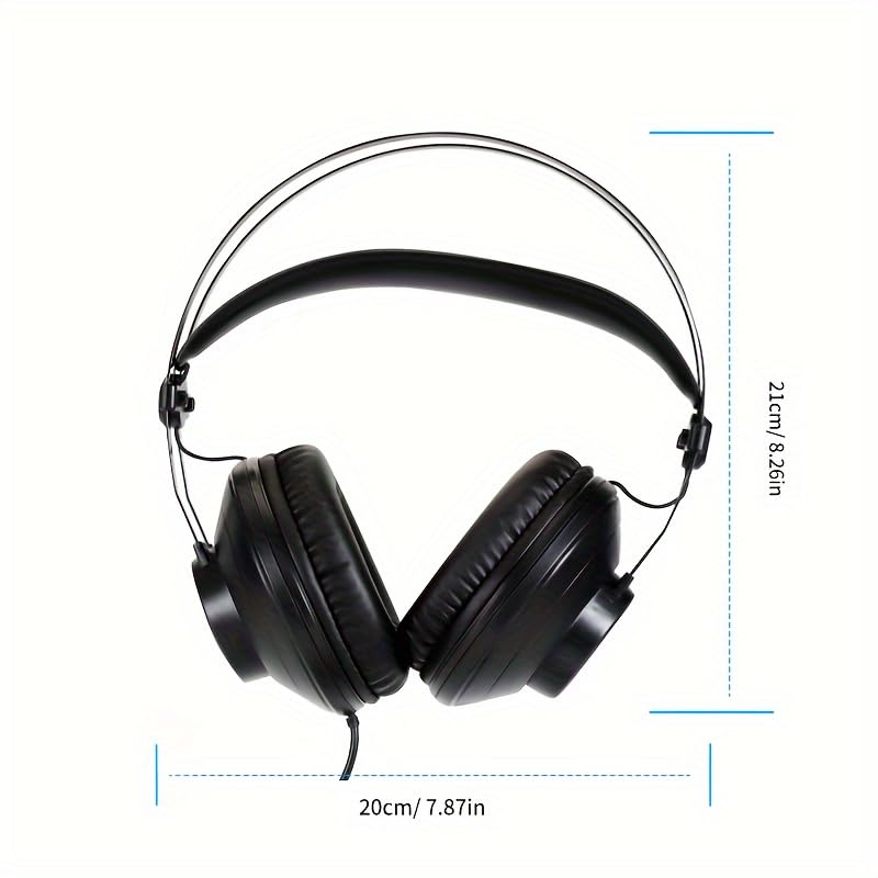 Headband Adjustable Studio Wired Monitor Headphones Over Ear Stereo Music Earphones Foldable DJ Ratable Headsets for Piano/Drum/Computer/Electronic Keyboard etc Music Electronic Equipment