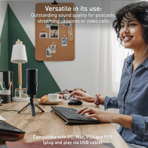 Cherry UM 3.0, USB Microphone for Podcasting, Streaming and Home Office Use, Cardioid Polar Pattern, Headphone Jack, Compatible with PC/Mac/PS4/PS5, Black - color: UM 3.0 Black