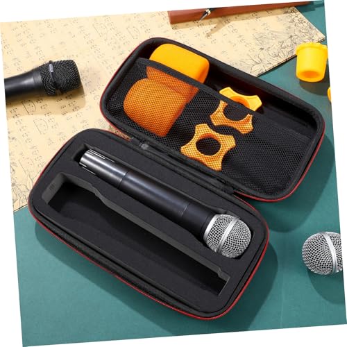 BESPORTBLE Microphone Storage Case Padded Sponge Dual-Sided for Travel and Accessories Fall and Shock-Resistant Carrying Bag
