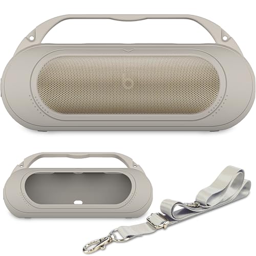 Silicone Cover Case Compatible with Beats Pill 2024 Bluetooth Speaker | Accessories for Beats Pill Speaker Protective Case with Handle, Shockproof and Anti-Scratch Cover (Grey) - color: Grey