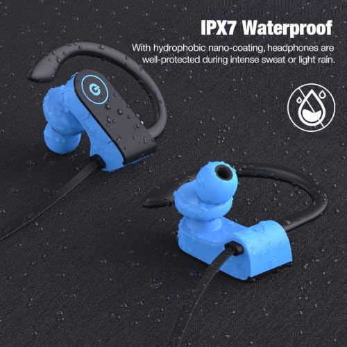 JOYWISE Bluetooth Headphones, Wireless Headphones 16H Playtime Wireless Earbuds with Mic Stereo in-Ear Earphones, IPX7 Waterproof Sports Headphone Sound Isolation Headsets for Running, Workout Blue - color: Sky Blue