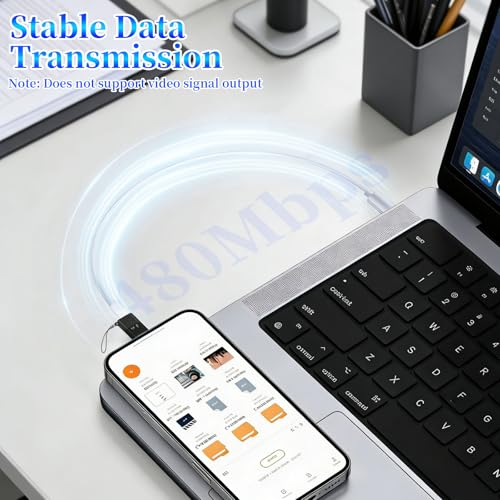 USB C to Lighting OTG Adapter for Connecting DJI Mic Mini and DJI Mic Series Receiver to iOS iPhone 14 13 12 11 Smartphone/PC/Mac Connector Wireless Microphone Receiver (1)
