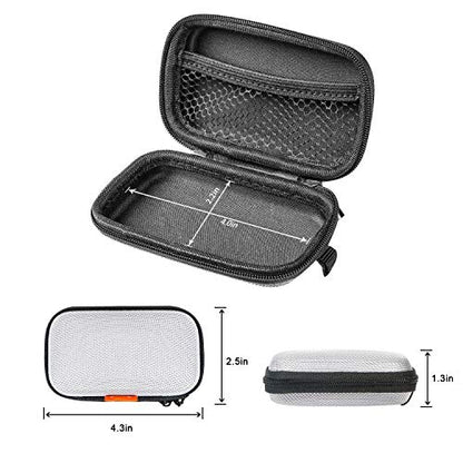 Silver Small EVA Electronic Carrying Case, Hard Shell Zipper Pouch | Protection Bag for Earbud, Wired Earpiece, Bluetooth Headset, Charger, Cell Phone Accessories, Gadgets - color: Silver