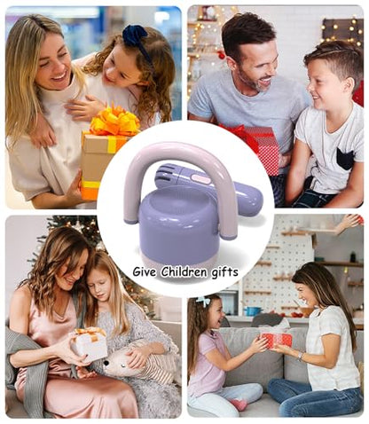 EWA Portable Mini Metal Karaoke Machine, Bluetooth Karaoke Speaker with 2 Wireless Microphones, Ideal Gifts for Girls Boys Family Home Party Birthday Christmas Toys Gifts-(Purple) - color: Purple