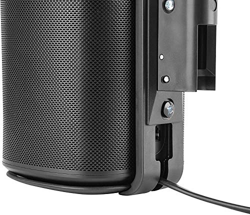 ynVISION.DESIGN Wall Mount for Sonos One, One SL, Play:1, 2 Pack, Black | Tilt 18° and swivel right or left 45°, cable management, hardware included for drywall, brick, and wood stud walls - color: Black