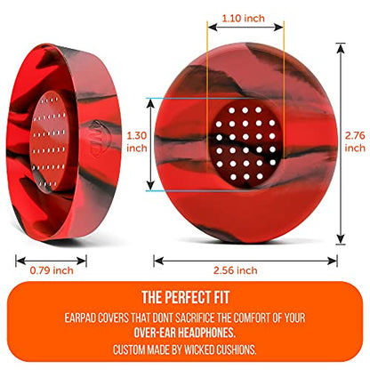 WC SweatZ Solo - Patented Earpad Sweat Covers for Beats Solo 4 & 3, Made by Wicked Cushions | Sweatproof & Machine Washable | Lava - color: Lava