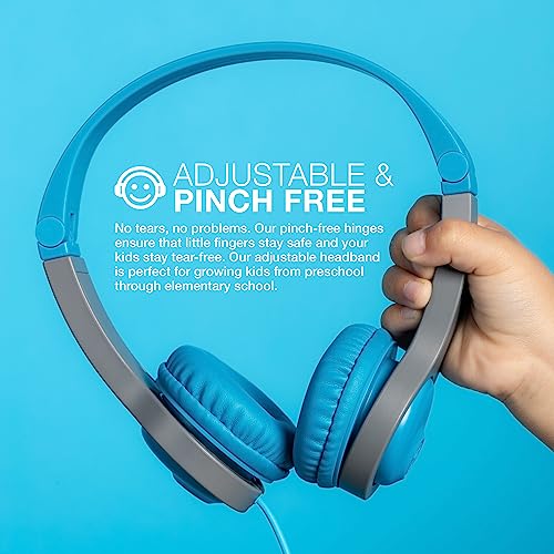 JLab, JBuddies Folding Gen 2, Kids Wired Headphones, Noise Isolation, Volume Limiting, Toddler Headphones, Blue/Grey | Noise Isolation, Volume Limiting, Toddler Headphones - color: Blue/Grey