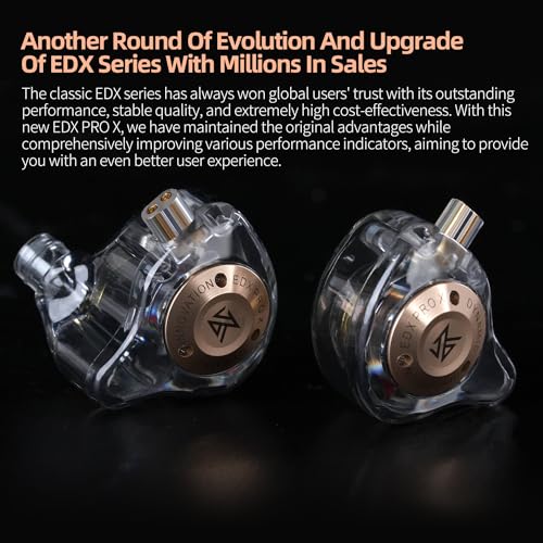 KZ EDX Pro X in Ear Monitor Headphones, HiFi Stereo IEM, Dynamic Driver Earphones with Detachable Cable, Deep Bass Noise Isolating Earbuds for Singers Musicians Drummers Audiophile (MIC, Grey) - color: Grey, style: MIC