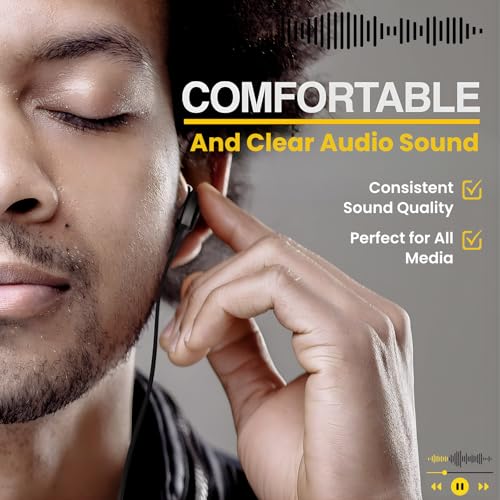 Samsung Earbuds Stereo Headphones 3.5mm compataible with Samsung Galaxy S10 S10e S9 S8 Plus A31 A71 Wired Earphones - with Microphone and Volume Buttons (Black)