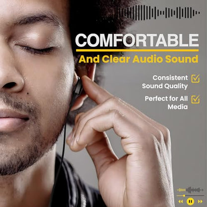 Samsung Earbuds Stereo Headphones 3.5mm compataible with Samsung Galaxy S10 S10e S9 S8 Plus A31 A71 Wired Earphones - with Microphone and Volume Buttons (Black)