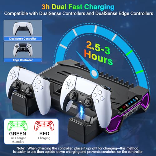 Cooling Station for PS5/Slim/Pro Standard Disc/Digital Console - color: Black