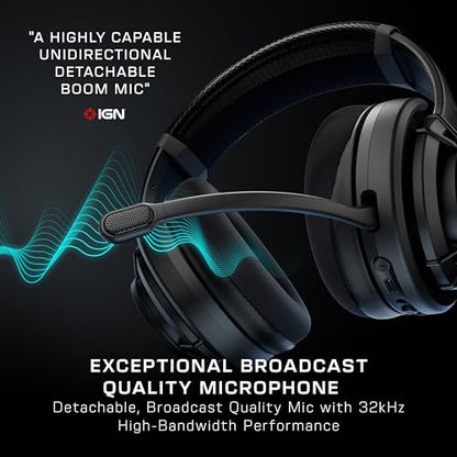 Turtle Beach Atlas Air Wireless Open-Back Headset for PC, PS5, PS4, Mobile | PlayStation, 24-Bit High-Fidelity Audio, Adjustable Mic, Rechargeable 50-Hr Battery, Memory Foam Cushions, Lightweight, Black