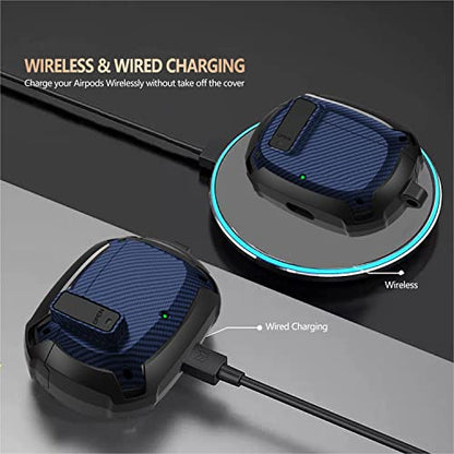 Beats Studio Bud/Studio Buds Plus Case Cover 2021/2023 Men Lock Clip with Cleaning Kit, GARTOO Beat Studio Buds Plus Protective Case with Cleaning Tool for Women Girls Kids Black/Blue - color: A-Black/Blue