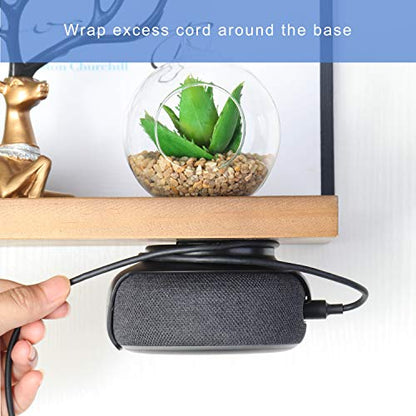 Echo Dot Wall Mount Holder for 3rd Generation, Built-in Cable Management Space-Saving Accessories for Dot(3rd Gen) Smart Speakers, with Sticking Tape and Drill Nail-Black - color: Black