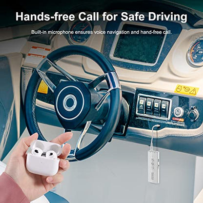 Isobel 3-in-1 Bluetooth Transmitter/Receiver, Rechargeable Bluetooth Adapter for TV & Car Stereo - color: White