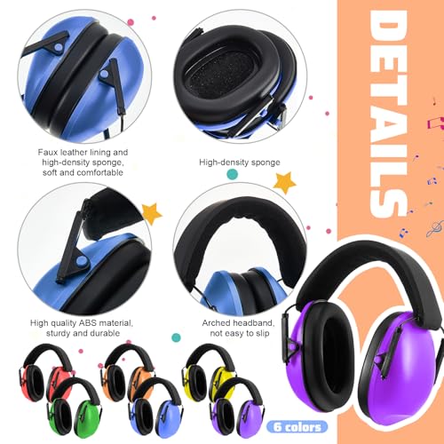 12 Pcs Kids Noise Cancelling Headphones Ear Muffs Rainbow Style | Ear Protection for Kids Adults 27dB Noise Reduction Hearing Earmuff for Autism Sensory Relief Concerts Fireworks Studying - size: Universal Fit (kids & Adults), style: Rainbow Style