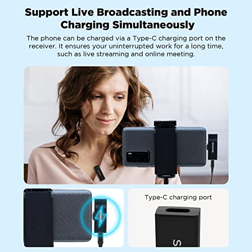 Saramonic Wireless Lavalier Microphone System For iPhone iPad 2.4Ghz Professional Clip On Lapel Condenser Plug-Play Mic For Vlog Interview Live Streaming Recording Video Youtube SR-Blink Go-U1 (TX+RX) - size: SR-Blink Go-U1