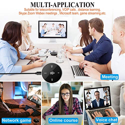 Upgrated USB Conference Microphone with Speaker,Laptop Omnidirectional Computer Mic with Touch-Sensor to Mute/Volume,for Zoom Meetings,Skype,VoIP Call,Interview,Christmas Stocking Stuffers Surprise