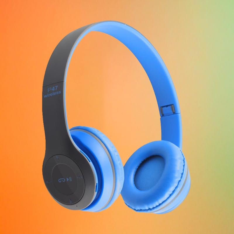 Upgraded Hybrid Noise Cancelling Headphones Over Ear with Transparent Modes Wireless Bluetooth with Mic Deep Bass Soft-Earpads Hi-Fi Audio Comfortable Fit Long Playtime for Home Office Travel Blue