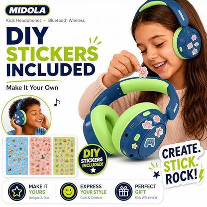 Kids Bluetooth Headphones Wireless,ANC, 68H,Safe Volume Limit 85/94dB Blue | Active Noise Cancelling,Adjustable Headband Foldable Over-Ear for Toddler Girls Boys Tablet/iPad,HD Stereo,Built-in Mic,Green - color: Deep Blue
