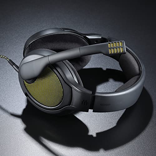 DROP + EPOS PC38X Gaming Headset Noise-Cancelling Microphone with Over-Ear Open-Back Design, Velour Earpads, Compatible with PC, PS4, PS5, Switch, Xbox, Mac, Mobile, and More (Yellow) - color: Black, style: EPOS PC38X