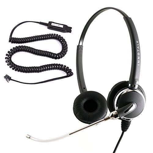 INNOTALK Voice Tube Mic Binaural Customer Service Center Phone Headset Compatible with Avaya 4621 4622 4624 4625 4630 5410 5420 5610 Phone - HIC Quick Disconnect Headset - size: Voice Tube Mic Binaural