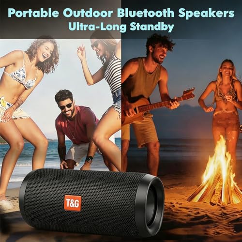 T&G TG Portable Bluetooth Speaker, IPX4 Waterproof Wireless Speaker,Black - color: Black