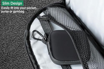 6-Pack Earphone Carry Case, Digital Data Cable Storage，Small Round Pocket Earbud Travel Carrying Case with Zipper for Smartphone Earphone, USB Cable, SD Cards Storage Bags,and More,Black