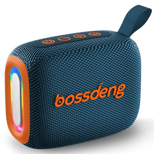 Waterproof Portable Bluetooth Speaker with Lights & Lanyard, Blue | Compact Wireless Outdoor Speaker, 10H Playtime, Bluetooth 5.3 Stable Connection IPX5 for Beach, Camping, Travel and Shower - color: Blue