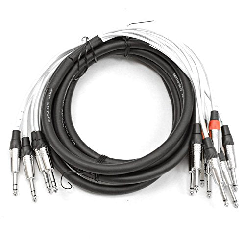 Seismic Audio - SAST-4-8-15 - 4 Channel 1/4" TRS Insert Snake Cable to 8 1/4" TS - 15 Feet - size: 15 Foot - 4 TRS x 8 TS