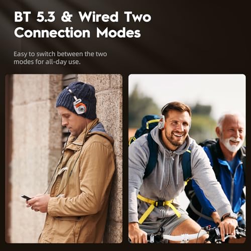 okcsc Classic On-Ear Headphones, Retro Style, BT Wireless Retro Headphones, Ultra Lightweight Retro Headsts/Bullt-in Mic/40mm Class Composite Film/BT 5.3 & Wired Two Connection Modes, BT/Black - color: Black, size: Bluetooth