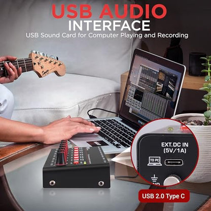 Pyle 6-Channel Bluetooth Mini Line Mixer with USB Audio Interface - 6 Mono/Stereo Switching Inputs | Ultra-low Noise Design with High Headroom | Built-in USB-C Sound Card - PMAX6 - size: 6 Channel