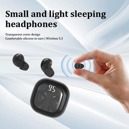 Ultra small mini earphones ，Mini Invisible Wireless Earbuds for Small Ear Canals, Low Profile Hidden Sleep Earbuds, IPX5 Waterproof Bluetooth Headphones for Work, Side Sleep & Daily Use (black) - color: Black
