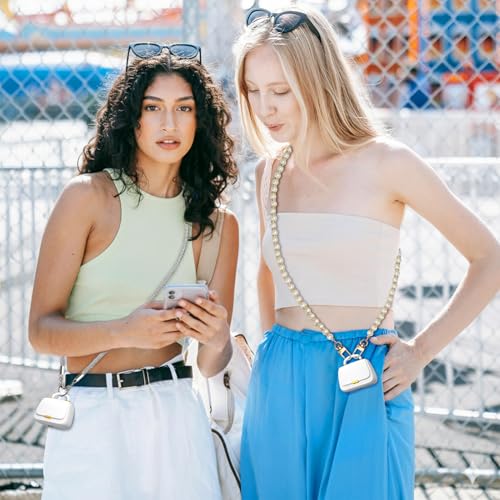 ANCwear Wireless Earbuds with Mini Handbag Case, 22H Playtime, Pearl White | Bluetooth 5.3, 13mm drivers, touch controls and DIY stickers for music, calls, travel, everyday wear and gifting - color: White Pearl