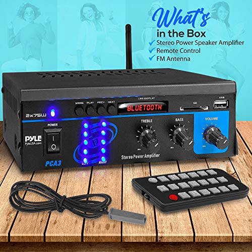 Pyle PCA3 Stereo Power Amplifier, Black, One Size - style: Basic model