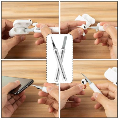 2pcs Cleaner Kit, Multi-Function Cleaner Kit for Bluetooth Camera Earphone Computer (White)